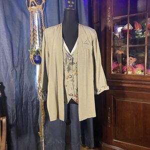 Vintage 90s Rena Industries Blazer 16 USA Floral Layered Pearl Button Cottagecor